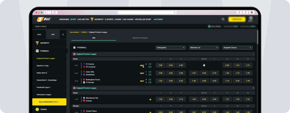 1bet Quoten insgesamt auf starkem Niveau
