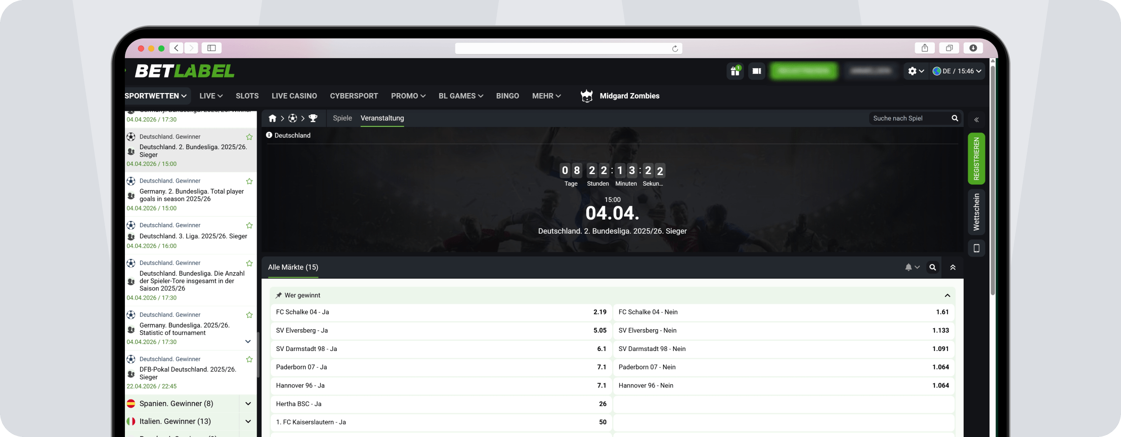 2. Bundesliga Wetten Langzeitwetten