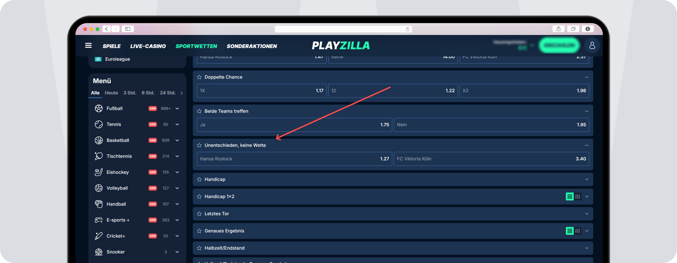 3. Liga Wetten Sieg ohne Unentschieden]
