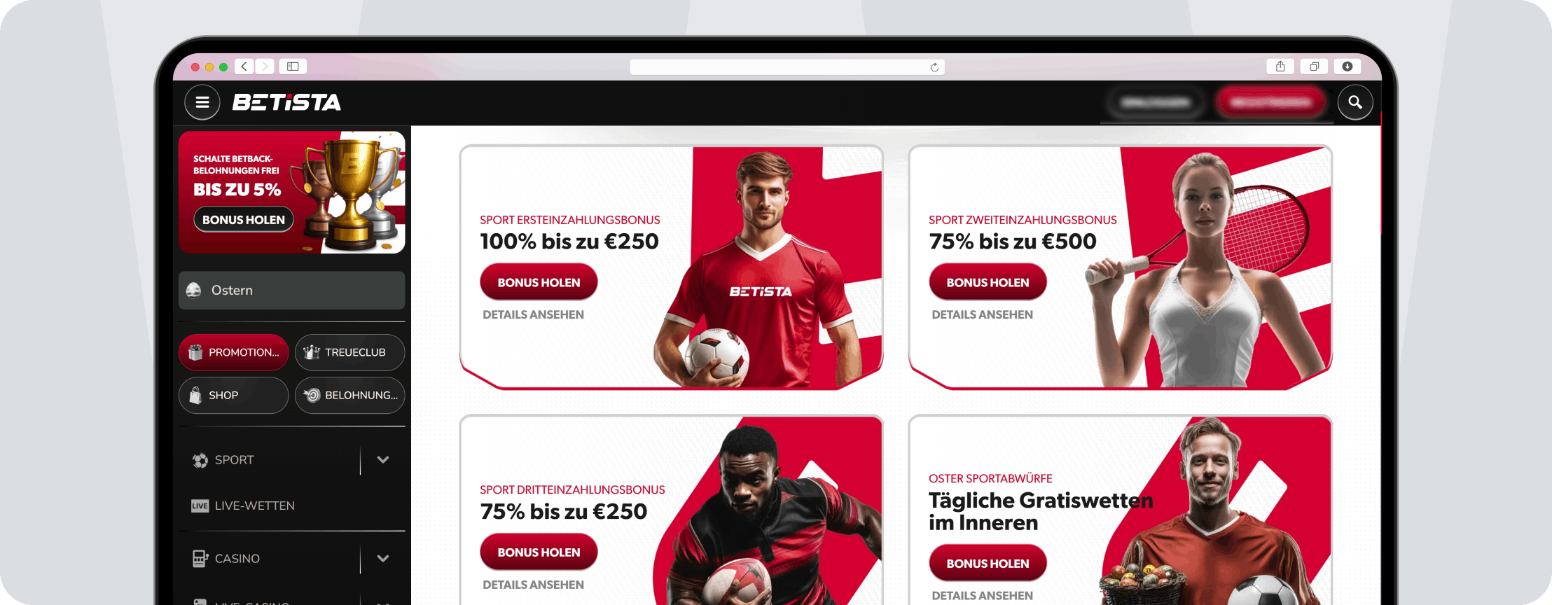 Betista Bonus - Desktop