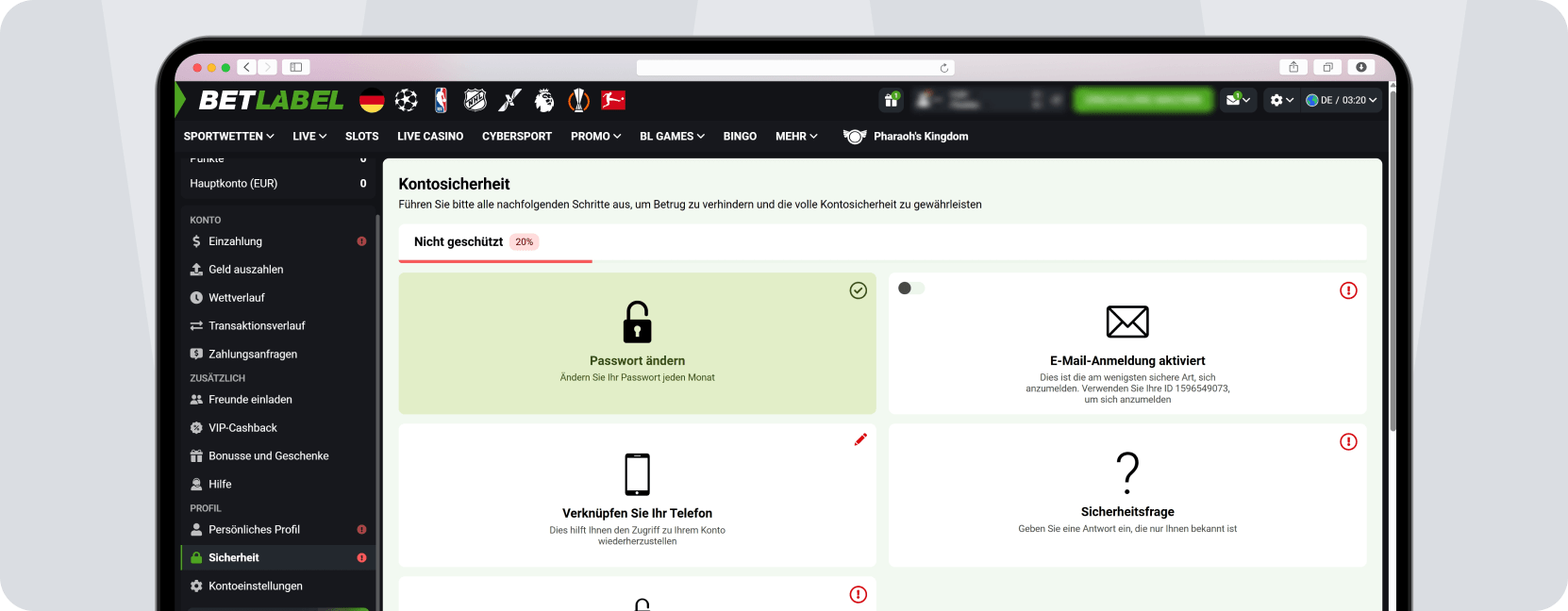 Screenshot Betlabel Seriosität