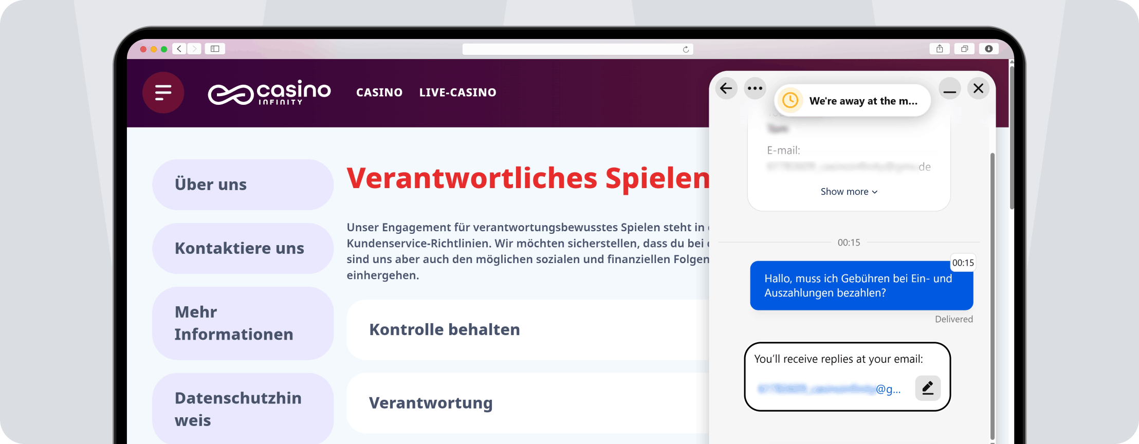 Casino Infinity Service - Desktop