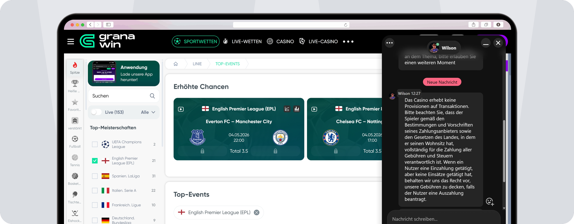Screenshot Granawin Service