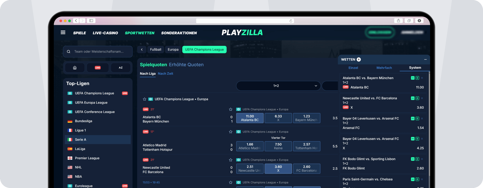 Screenshot Playzilla Optik