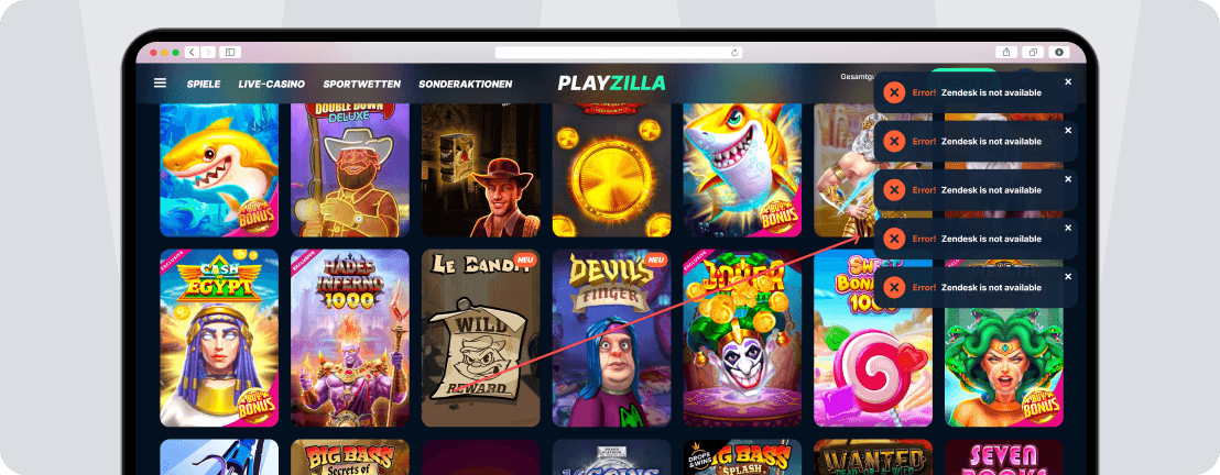 Screenshot Playzilla Service