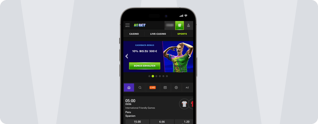 RTBet Mobile App als Web-App