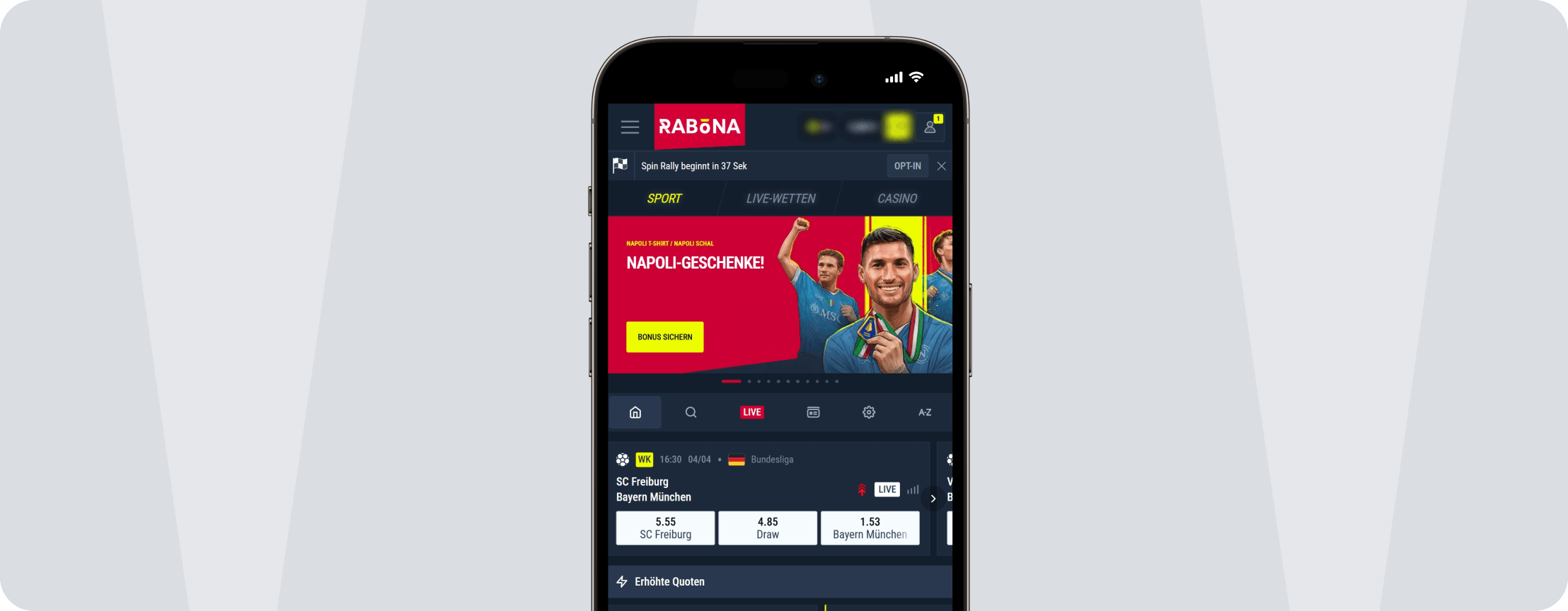 Rabona Mobile App - Desktop