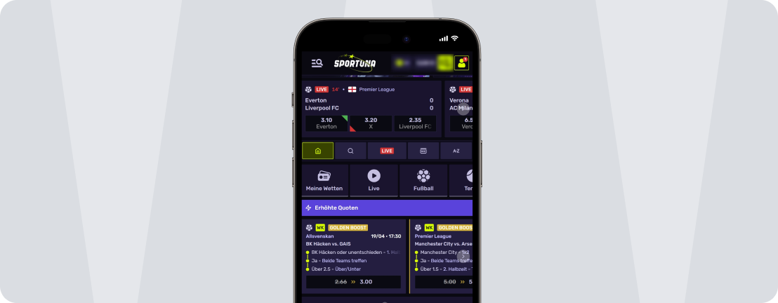Screenshot Sportuna Mobile App - Desktop