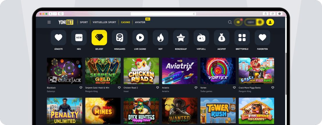 Yonibet Casino mit über 10.000 Spielen