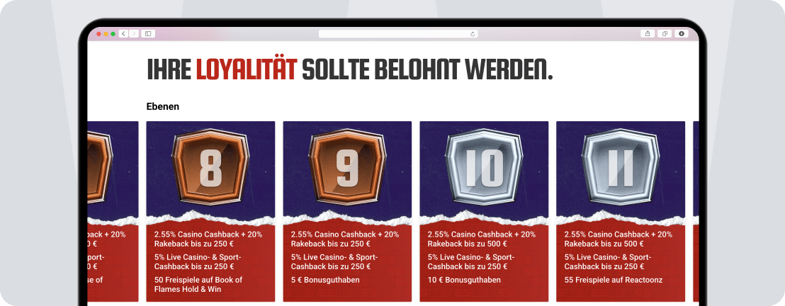 Screenshot 55bet Treuerprogramm