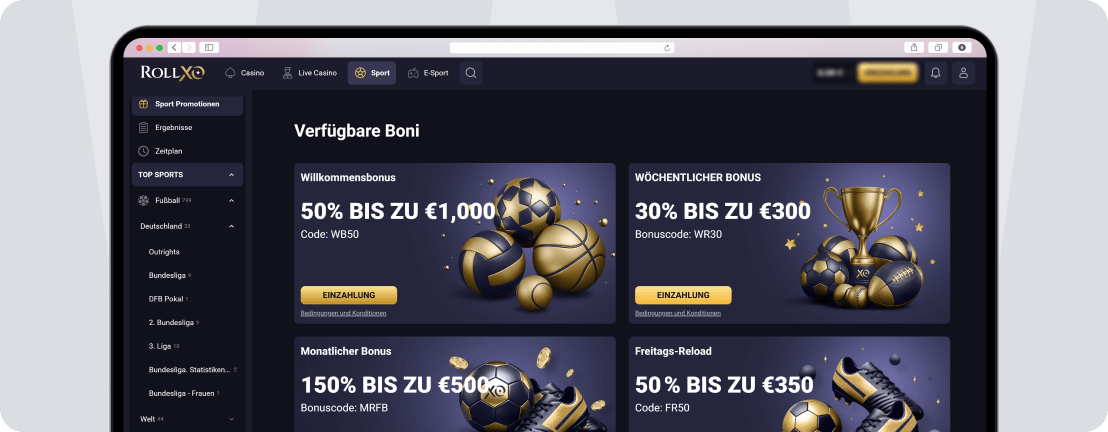 1000 € RollXO Bonus für Neukunden
