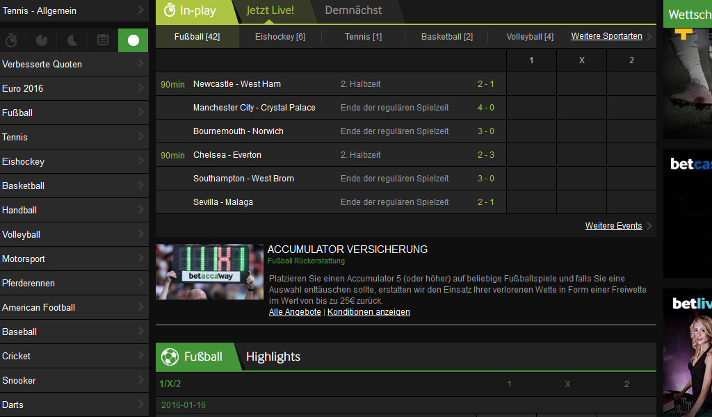 Betway-Livewetten