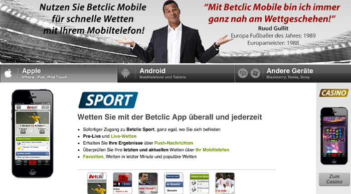 Betclic bietet ein umfangreiches mobiles Angebot (Quelle: betclic) 