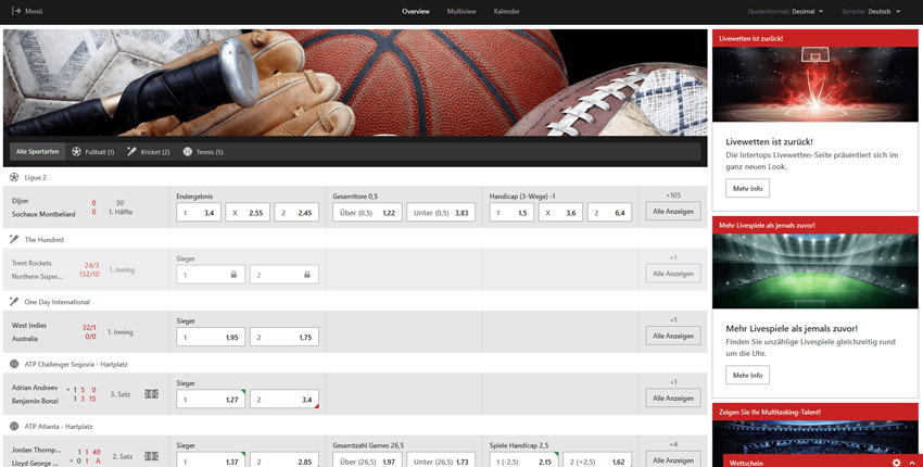 Livewetten von Everygame