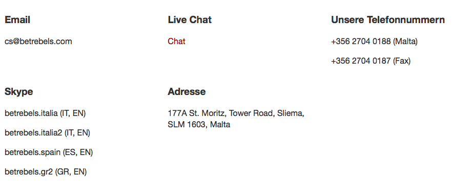 betrebels support kundenservice