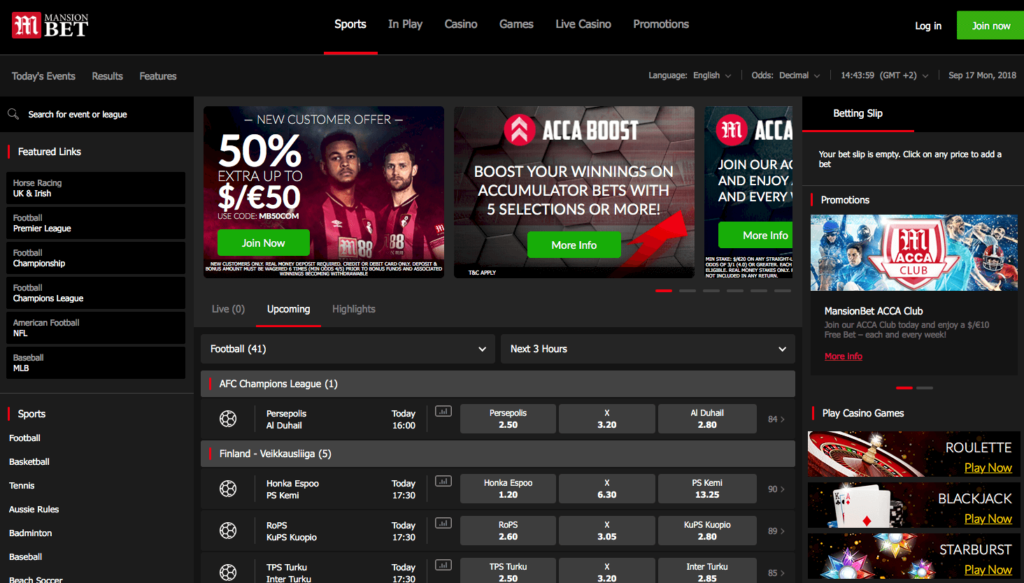 mansionbet homepage