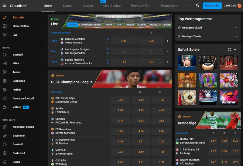 Design von Cloudbet