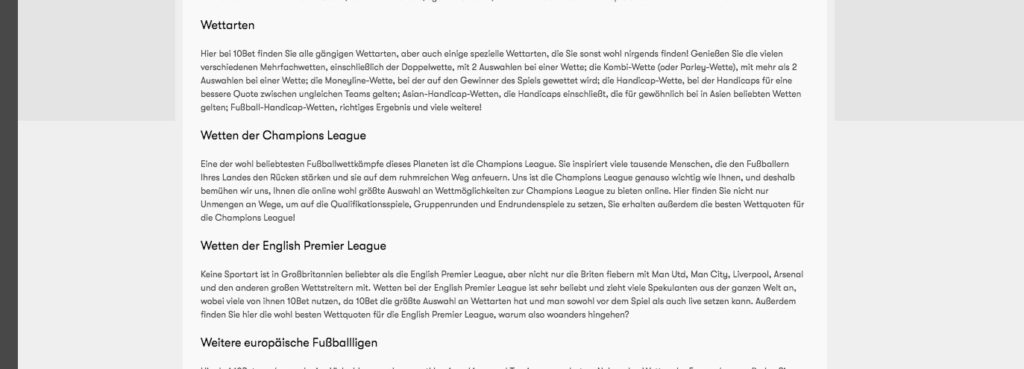 10Bet Erfahrungen – Design