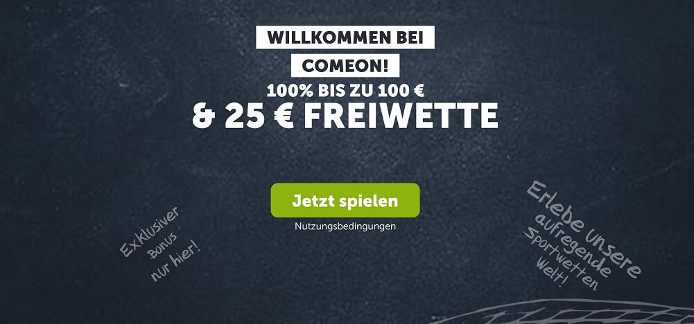 Einzahlungsbonus bei Comeon (Quelle: Comeon)