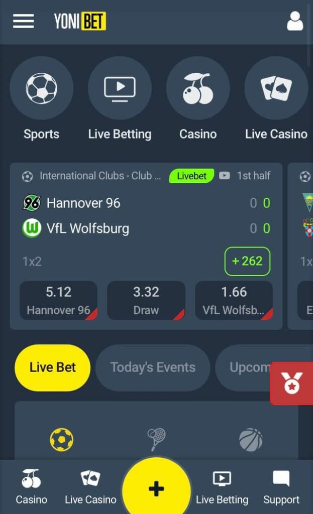 Mobile App von Yonibet