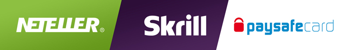 Logos von NETELLER, Skrill und paysafecard