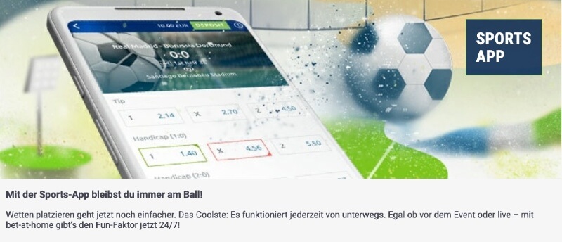 Die bet-at-home Sportwetten App