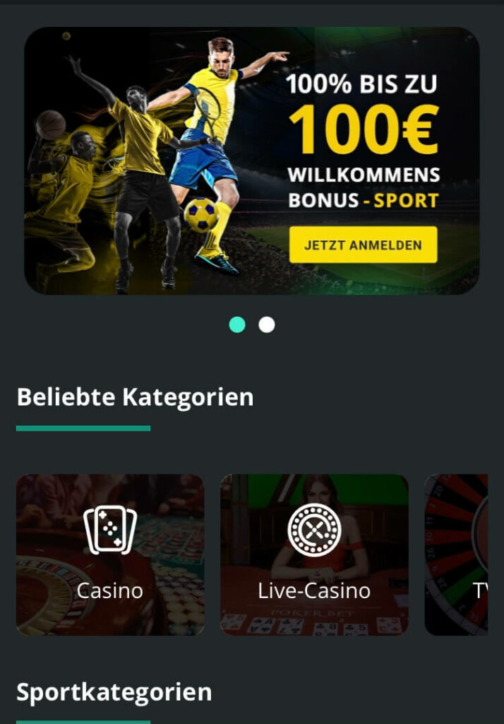 Mobile Ansicht von 1Bet