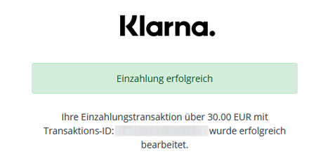 Einzahlung erfolgreich