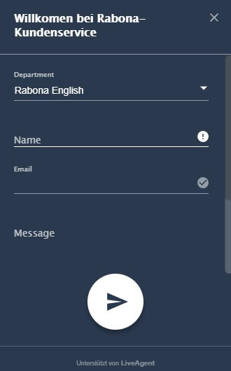 Live-Chat von Rabona